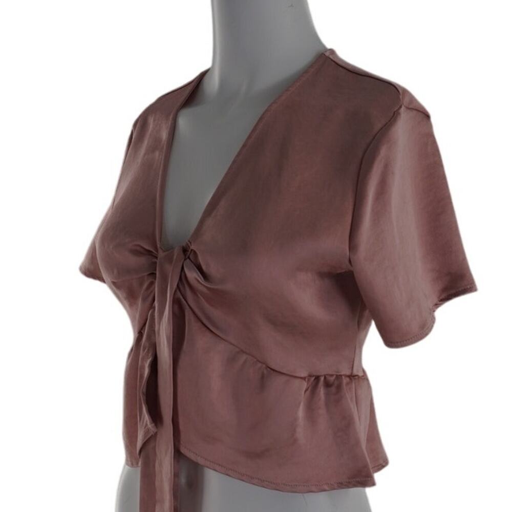 Kendall And Kylie Silky Wrap Crop Shirt